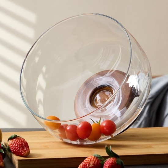 Wooden & Glass Serving Platter 22cm 